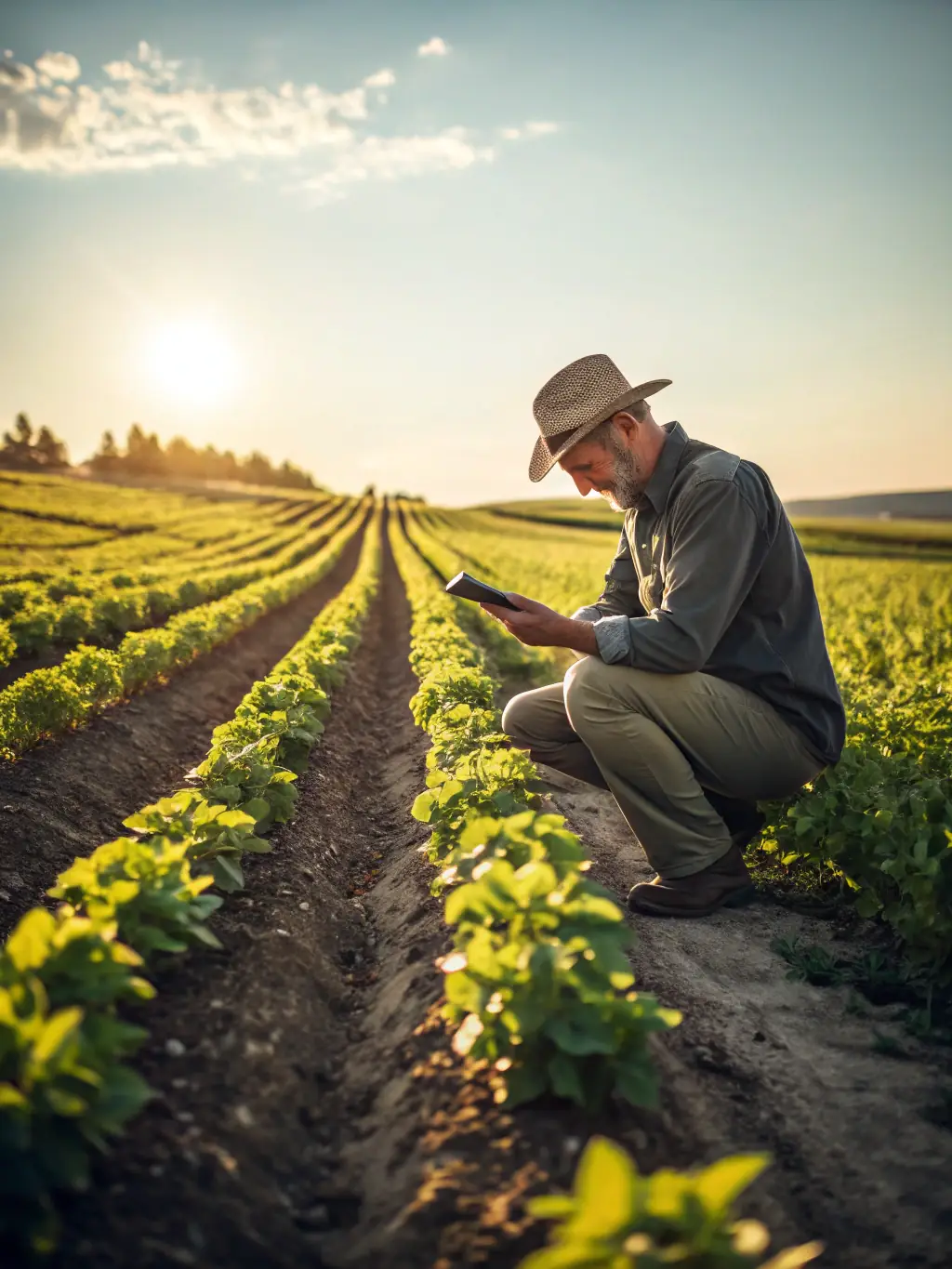 An image of a lush green agricultural field, representing ethical and sustainable farming practices, with a focus on Sharia-compliant investment in agriculture.