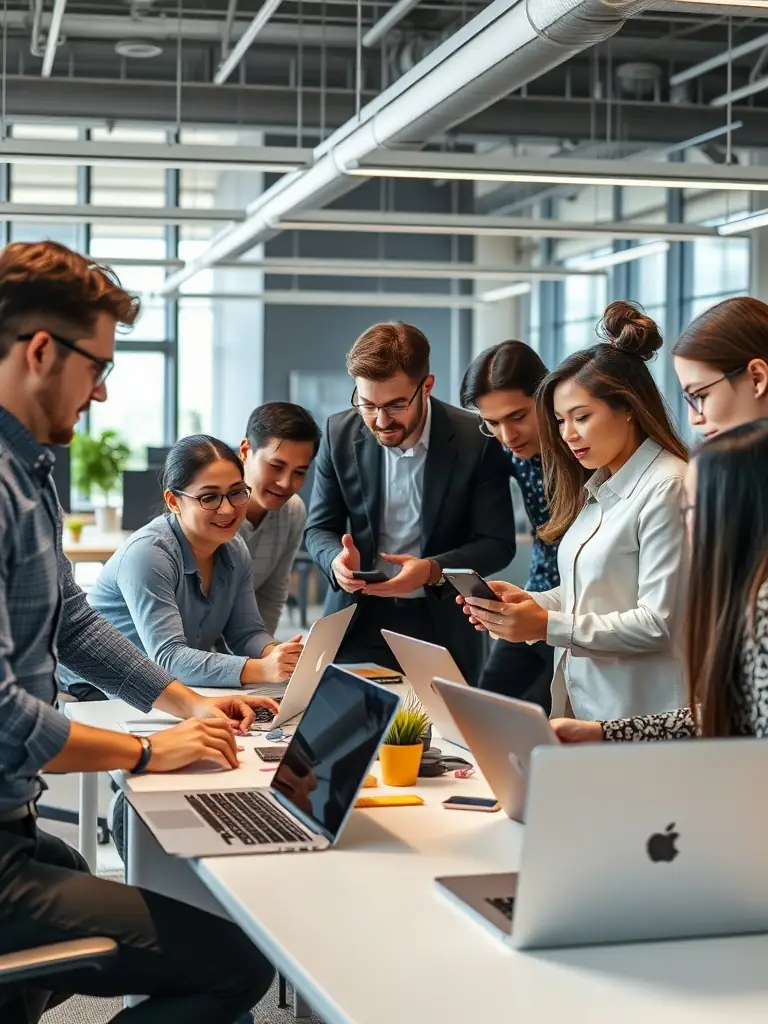 An image of diverse individuals collaborating in a modern workspace, representing Luxe Capital's inclusive and innovative investment approach.